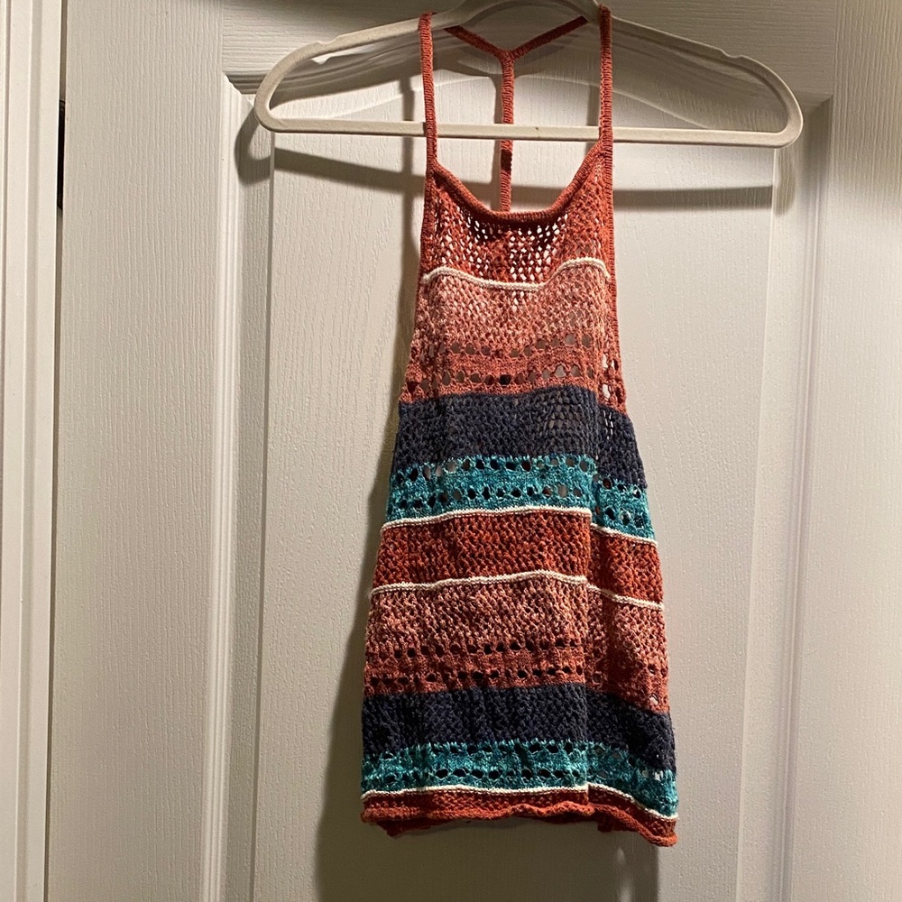 American Eagle Outfitters Multicolor Crochet Tank Top